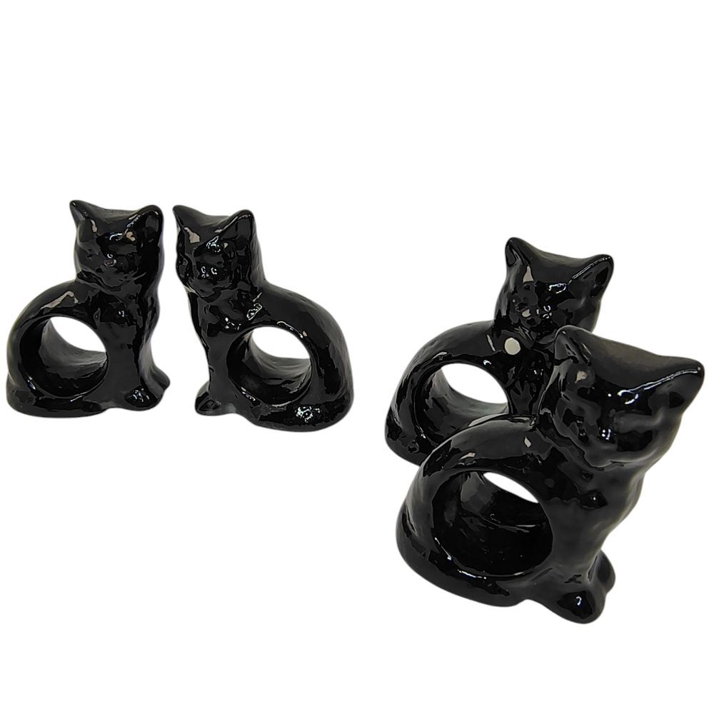 Black Cat Napkin Rings RARE - Picture 16 of 16